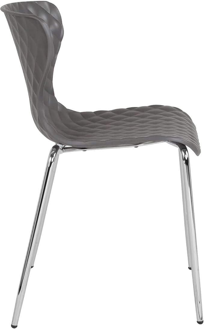 Flash Furniture Lowell Contemporary Design Gray Plastic Stack Chair