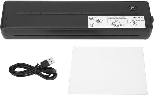 X8 Smart Thermal Printer, Bluetooth Wireless A4 Inkless Portable Printer with 203 DPI, for Home Office Mobile Printing (Black)