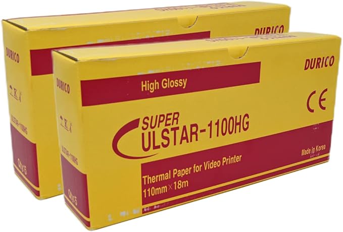 1100HG Compatible with Sony UPP-110HG High Gloss Premium Ultrasound Paper Film/Media, 110mm x 18m (Made in Korea) - 10 Rolls