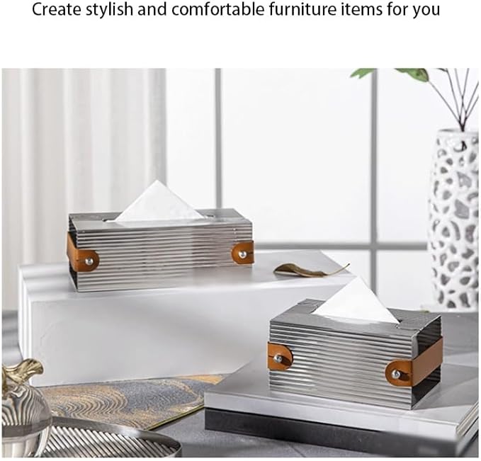 Stylish Tissue Box Car Tissue Box Rectangle Napkin Box Holders and Modern Desktop Decoration for Bathroom Vanity Countertops Offices Gift Modern Tissue Box (Color : Gold, Size : Large) (Gold Large)