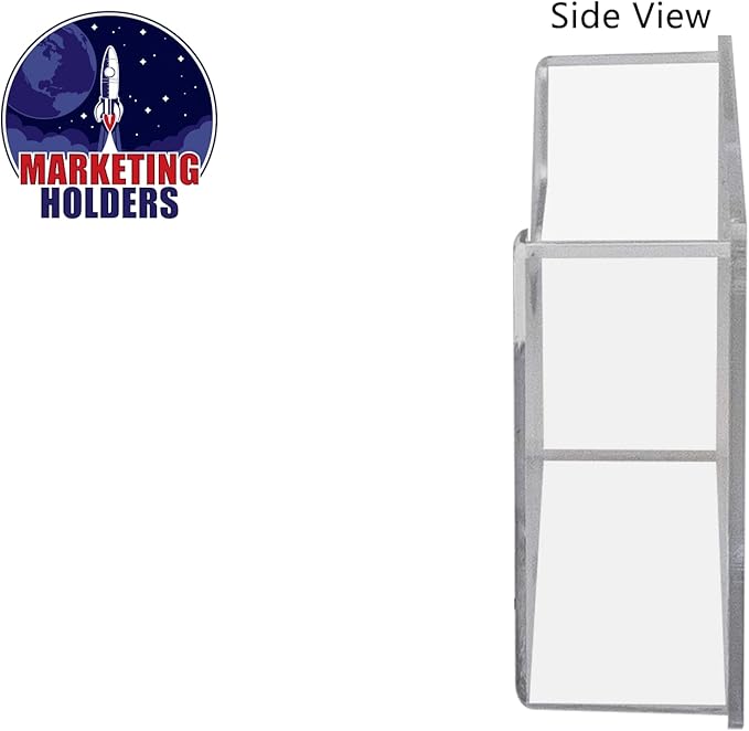 Marketing Holders Postcard Holder Clear Acrylic 2 Pocket Horizontal Wall Mount Display With Hanging Hardware Display Rack Greeting Cards Distribution Bin For Business Owners and Hotels