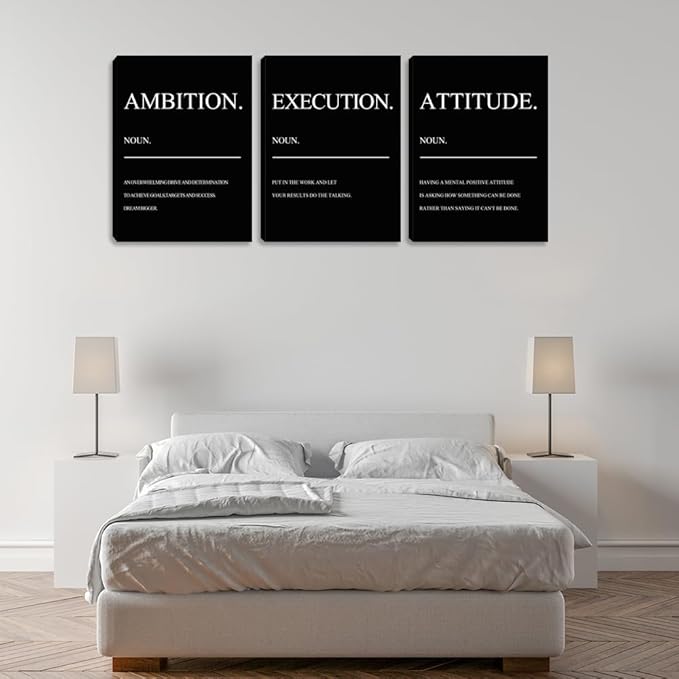 Motivational Quotes Wall Art Room Decor for Office 3 Pieces Posters Room Decor for Men Canvas Wall Art for Office Inspirational Picture Canvas Painting Prints Wall Decor Home Decoration (60"Wx28"H)