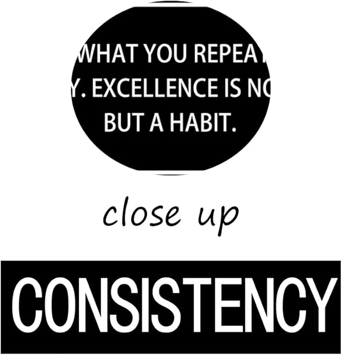 Inspirational Canvas Wall Art Motivational Quotes Consistency Noun Poster Print Artwork Painting Picture for Framed Home Decoration Living Room Office Ready to Hang [12''W X 18''H]