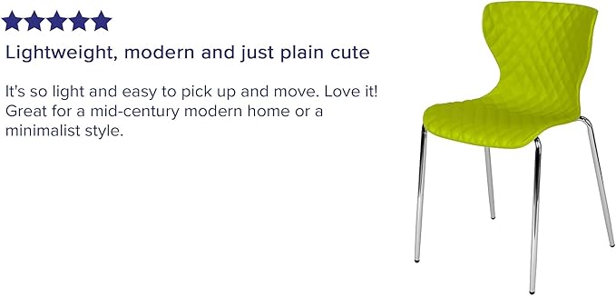 Flash Furniture Lowell Contemporary Design Citrus Green Plastic Stack Chair