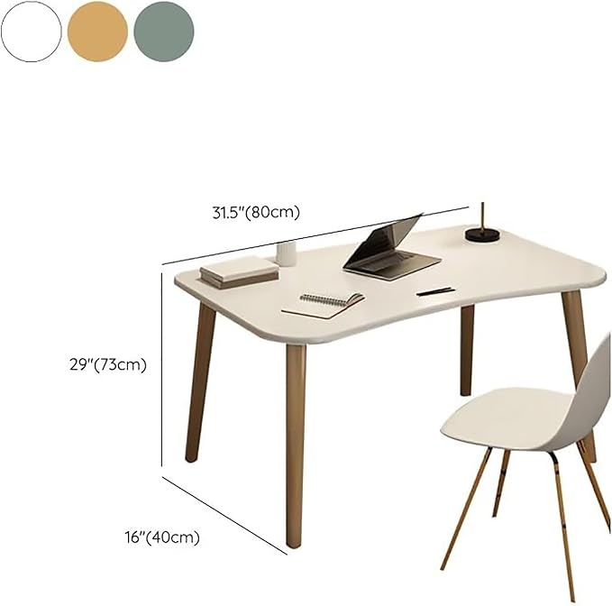 Computer Home Office Desk with Drawers, Multipurpose Wood Table Computer Workstation Study Writing Table Modern Simple Zero Assembly Without Chair(31.5" L x 16" W x 29" H, White with Baffle)