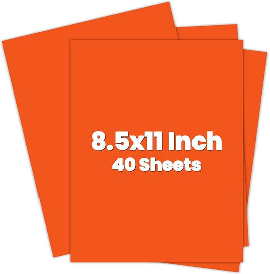 Orange Cardstock 8.5 x 11 Card Stock 200GSM Cover Cardstock for Printer,Copy Card Stock Paper for Printing, 40 Sheets Orange Paper for Invitations,Gift Tags,DIY Card, Art, Drawing,Crafts,Invitations