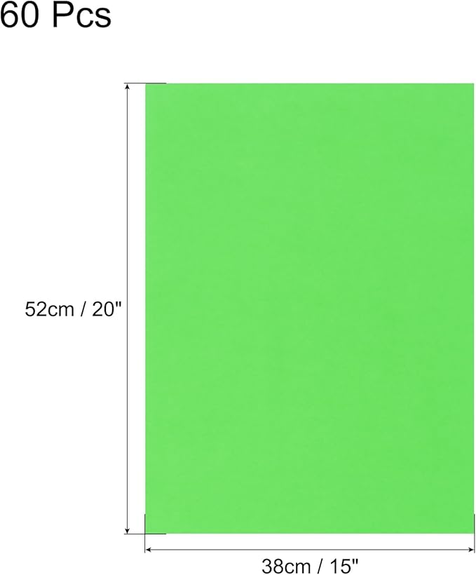 MECCANIXITY 60 Sheets Grass Green Cardstock 20" x 15", 200gsm/75lb Thick Card Stock Printer Paper for Crafts, Invitations, Card Making, Scrapbooking, Drawing