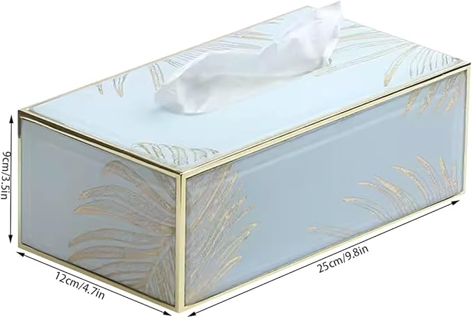Stylish Tissue Box Waterproof Tissue Box Decorative Tissue Box and Creative Tissue Holder for Bathroom Dressers Offices Gift Bar Decor Bar Modern Tissue Box (Color : Blue, Size : Large) (White Small)