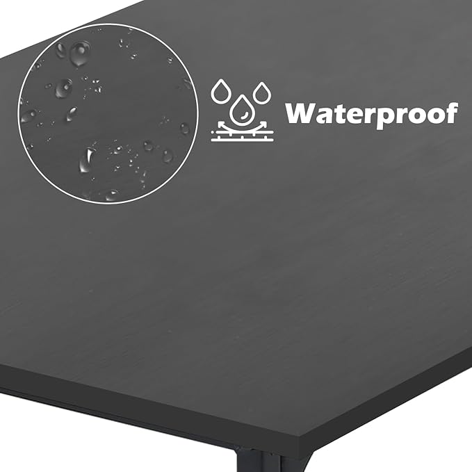 Dkelincs 32 Inch Small Computer Desk Home Office Desk Writing Desk Modern Simple Style Study Work Table with Metal Frame, Easy Assembly, Adjustable Feet, Water-Resistant, Scratchproof Surface, Black