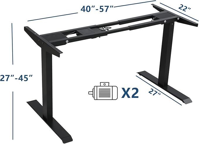 63 Inch Dual Motor Electric Standing Desk, Height Adjustable Sit Stand Desk with Memory Control and Spacious Desktop for Home Office