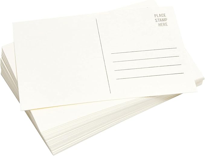 Paper Junkie Blank Watercolor Postcards - 50 Pack, 4 x 6 in, White - Blank Postcards for Mailing & Watercolor Paper Cards