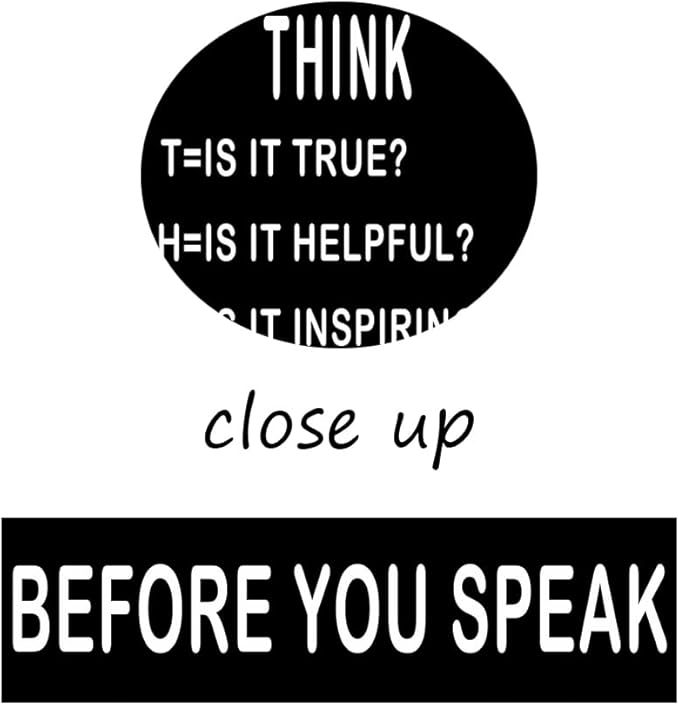 Inspirational Posters Office Wall Decor Motivational Canvas Wall Art Modern Inspiring Quotes Before You Speak Think Picture Prints Paintings Artwork Home Decor Living Room Framed [18''Wx 24''H]