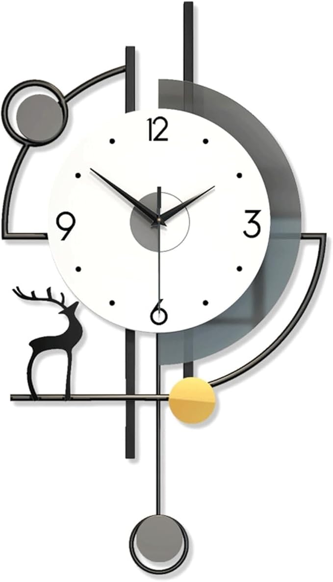 Wall Clock Modern,Large Metal Wall Clock, Non Ticking Quartz Clock for Living Room Bedroom Office Kitchen for Home Décor Clock (One Color 42 * 75cm)