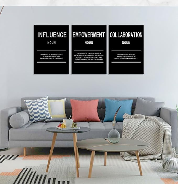 Leadership Inspirational Wall Art Motivational Influence Collaboration Empowerment Print Canvas Poster Painting for Office Modern Inspiring Artwork for Home Living Room Wall Decor[60''Wx 28''H]