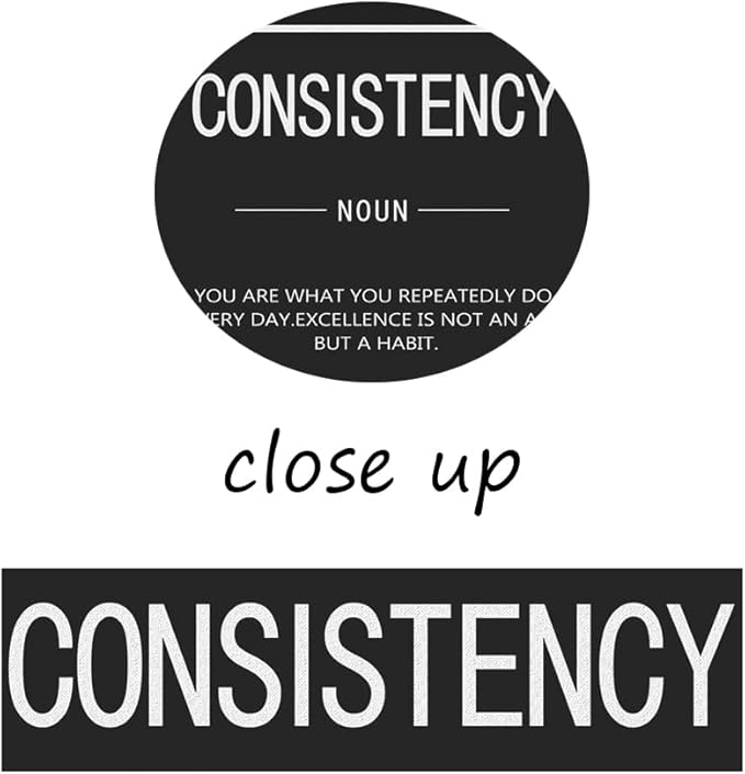 WYJZDZQ8 Consistency Noun Inspirational Wall Art Motivational Posters Picture Prints on Canvas Modern Home Office Wall Decor Painting Artwork for Living Room Framed Ready to Hang[18" W x 24" H]