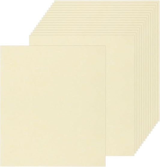 25 Sheets Parchment Paper Aged Look Stationery 200GSM Vintage Paper Sheet, [for Certificate, Invitation, Envelope] - 8.5 x 11 Inch/Cream Yellow