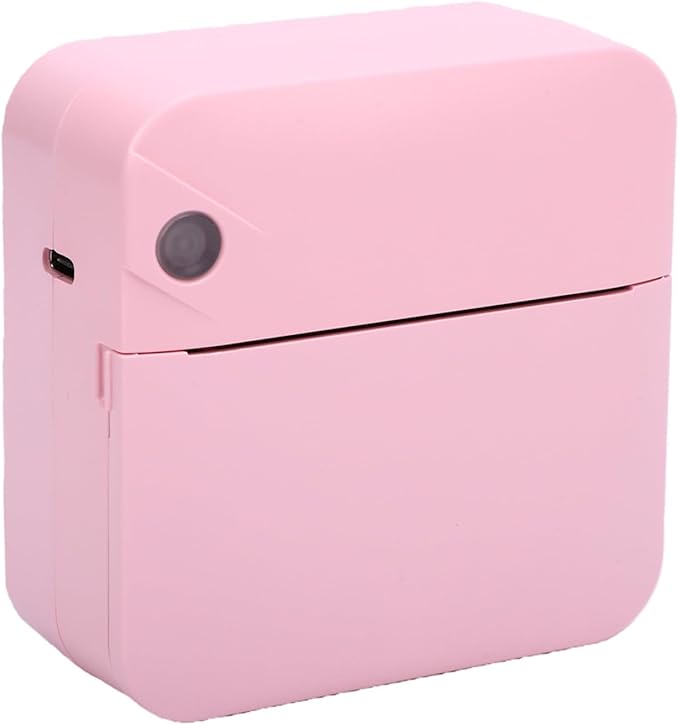 Zerodis Printers Thermal Printer with Smart OCR Recognition 1200mAh Inkless Clear Printing Multifunction Compact Pocket Label Maker for Office School Travel Mini Printer Portable Mini (Pink)