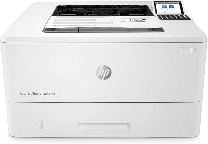 HP LaserJet Enterprise M406dn Monochrome Duplex Printer (3PZ15A) (Renewed)