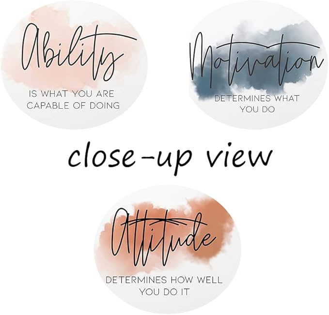 3 Piece Inspirational Canvas Wall Art, Quotes Motivational Mindset Print Pictures for Office Wall Decor, Triptych Entrepreneur Poster Framed Artwork for Women Men Home Decor Ready to Hang (48"Wx24" H)