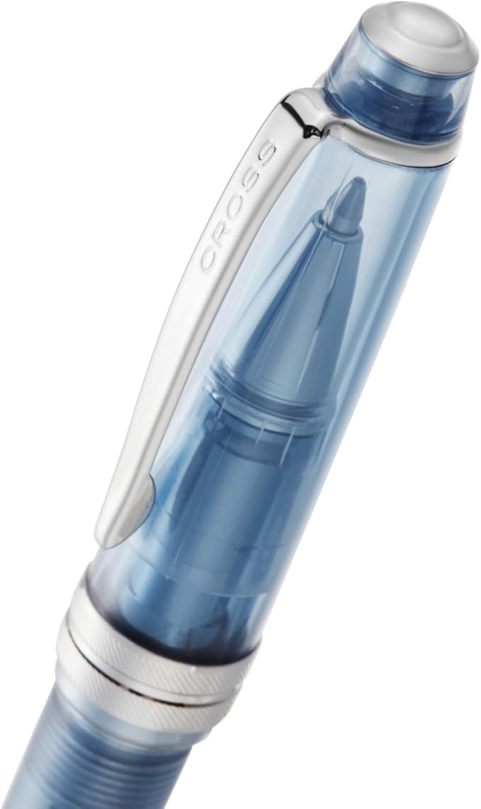 Cross Bailey Light Translucent Navy-Blue Resin Rollerball Pen - Professional Pen for Effortless Writing - Journaling, Note-Taking & More - Black Ink - Easy Handling - Includes Gift Box