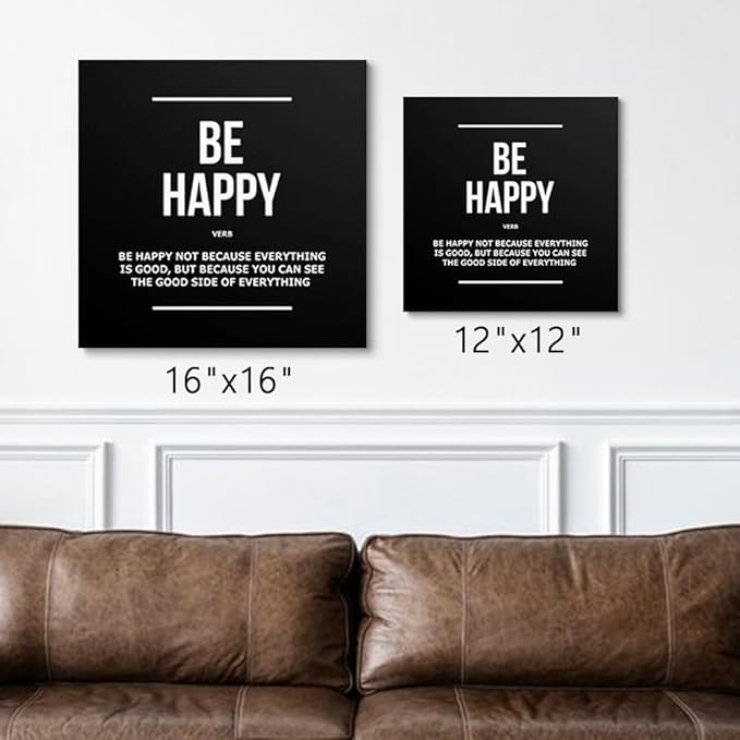GUBIYU Black and White Motivational Wall Decor Inspirational Posters for Office Bedroom Wall Art,Daily Positive Affirmations Wall Decor for Men Women Spiritual Office Wall Decor Positive Art 16"X16"