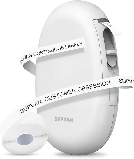 SUPVAN E10 Label Maker Portable Thermal Handheld Label Makers for Organizing, Compatible with Android & iOS, Bluetooth Wireless Mini Labelmaker for Home Office Storage White