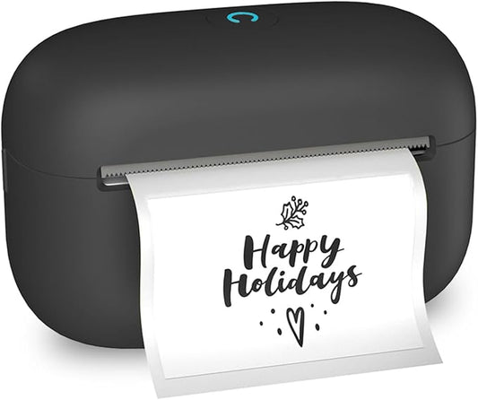 Label Maker Machine with Tape: Portable Sticker Printer, Support Continuous Label, Sticker Maker Machine with Multiple Templates for Home, Kitchen, School, Office Organization, Black