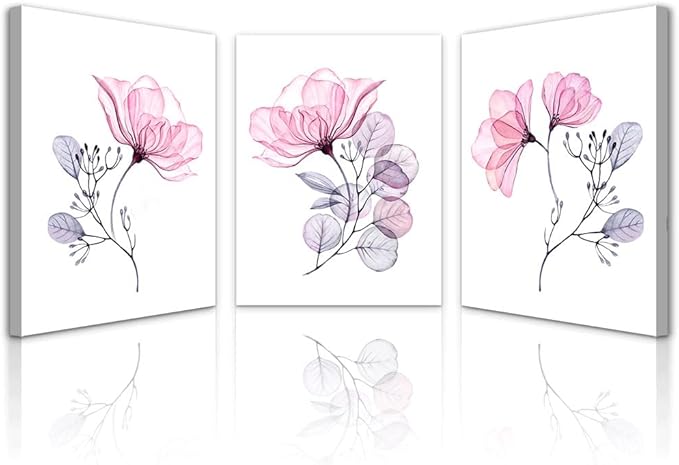Lapremoly Large Canvas Wall Art for Living Room Wall Decor for Bedroom Vintage Flowers Picture Watercolor Painting Kitchen Home Decoration Abstract Canvas Print Artwork Modern Office Wall Posters