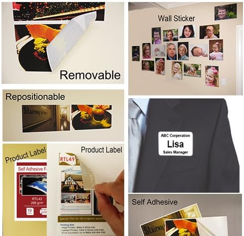 FabSticker Inkjet Fabric Sticker Sheets, Removable & Repositionable Adhesive, Versatile for School, Office & Home Use (A4x10 Sheets)