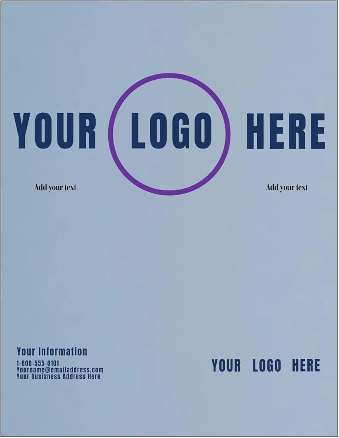 LUXPaper Custom Printed 8.5" x 11" Paper | Customizable Letterhead | Personalized Logo & Text | Letter Size | Baby Blue | 80lb. Text | 100 Qty