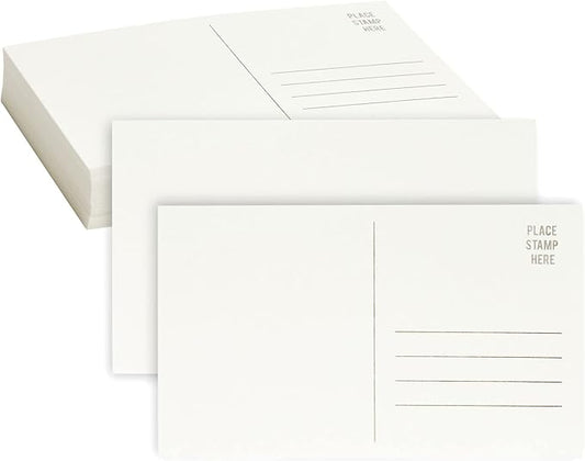Paper Junkie Blank Watercolor Postcards - 50 Pack, 4 x 6 in, White - Blank Postcards for Mailing & Watercolor Paper Cards
