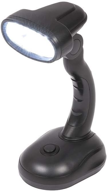 Set of 2 LED Black Desk Reading Lamp and Portable Study Lamp with 12 Led Bulbs and Bright Study Lamp for Work Station Illumination & Emergency Situations and Battery Operated Reading Lights