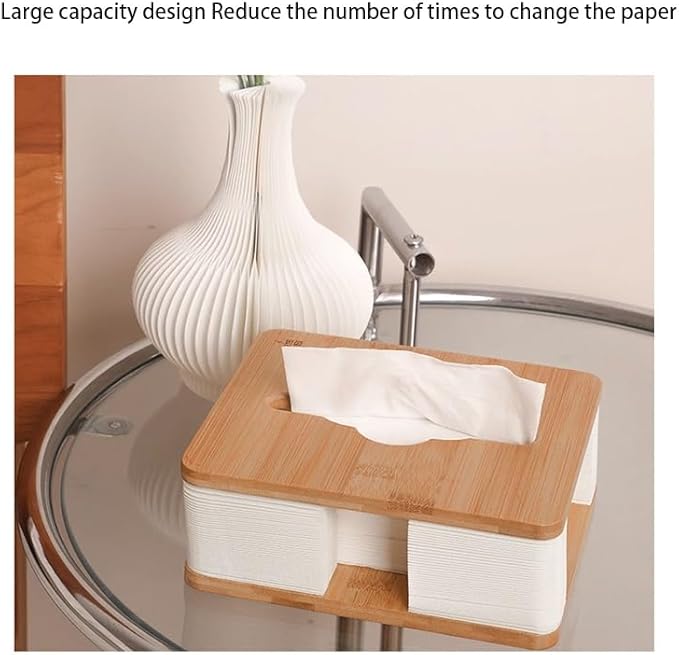 Stylish Tissue Box Household Box Car Tissue Box and Bamboo Tissue Storage Box for Bathroom Vanity Countertop Office Home Décor Gift Modern Tissue Box (Color : Brown) (White)