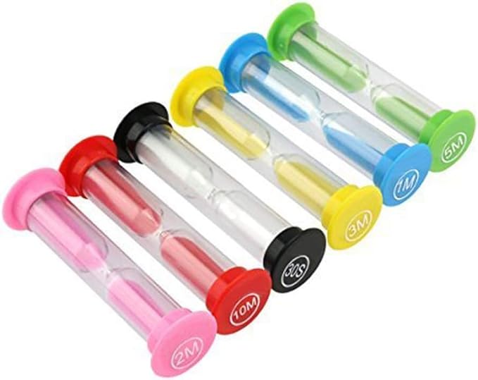 Sand Timer, KISEER 12 Pcs Colorful Hourglass Sandglass Sand Clock Timers Set 30sec / 1min / 2mins / 3mins / 5mins / 10mins for Brushing Children's Teeth, Cooking, Game, School, Office