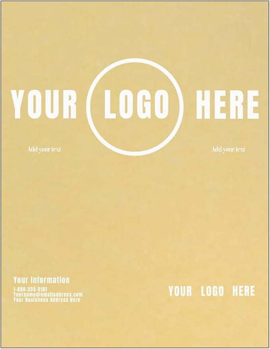 LUXPaper Custom Printed 8.5" x 11" Parchment Paper | Personalized Logo & Text | Letter Size | Gold | 60lb. Text | 100 Qty
