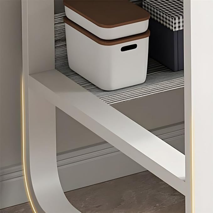 NIUYAO Small Computer Desk with 3-Tier Drawers Modern Writing Table Storage Shelves Work Desk PC Table Home Office Corner Study Desk Without Chair (Wood, 47" L x 19.5" W x 29" H)