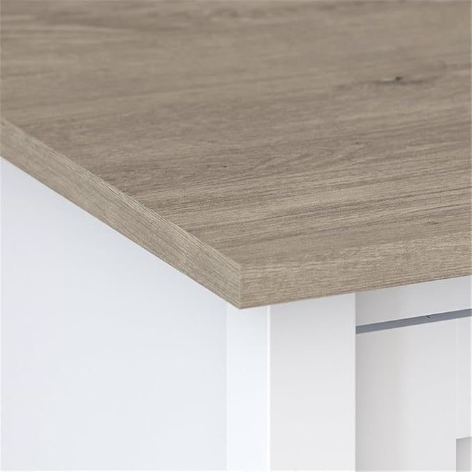 Bush Home Mayfield 2 Drawer Lateral File Cabinet in Pure White and Shiplap Gray