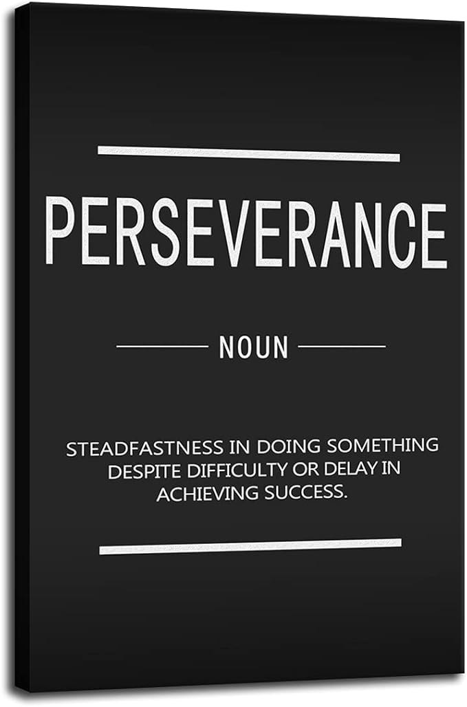 Modern Inspirational Entrepreneur Quotes Canvas Wall Art Perseverance Inspirational Quotes Picture Poster Prints Living Room Office Artwork Decoration Ready to Hang[24''W x 36''H]