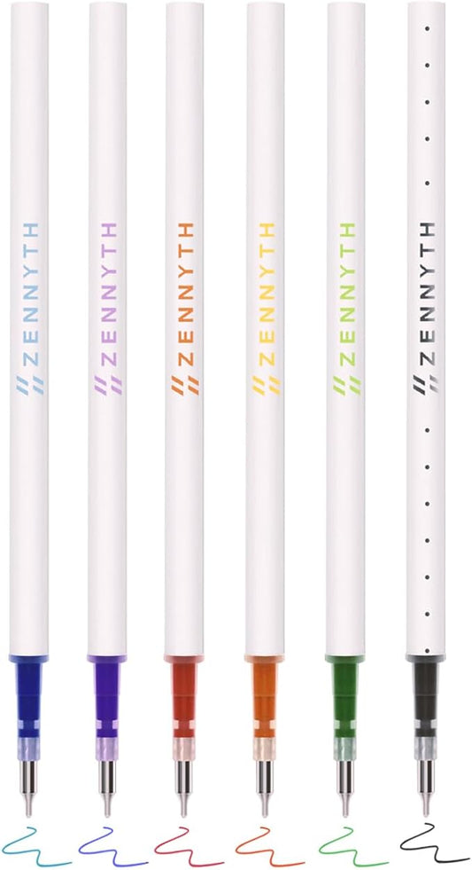 6 Pieces Gel Ink Pen Refills Replaceable Ballpoint Colorful Ink Pen Refills Fine Point 0.7mm Smooth Writing for Office School Supplies (Aesthetic Colorful Ink)