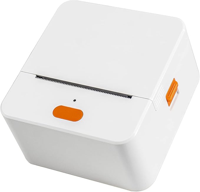 NETUM P58C Mini Label Printer - Portable Barcode Label Maker with Bluetooth, Inkless Thermal Technology for Retail, Clothing, Small Business & Home Office (White)
