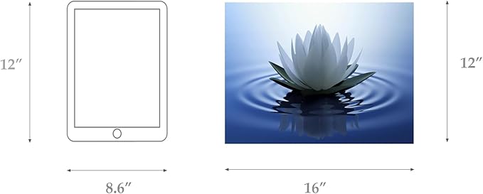 White Lotus Wall Art Canvas Pictures Print Spiritual Meditation Artwork Poster for Yoga Room Bathroom Zen Spa Photo Decor Framed Ready to Hang (12x 16inch)
