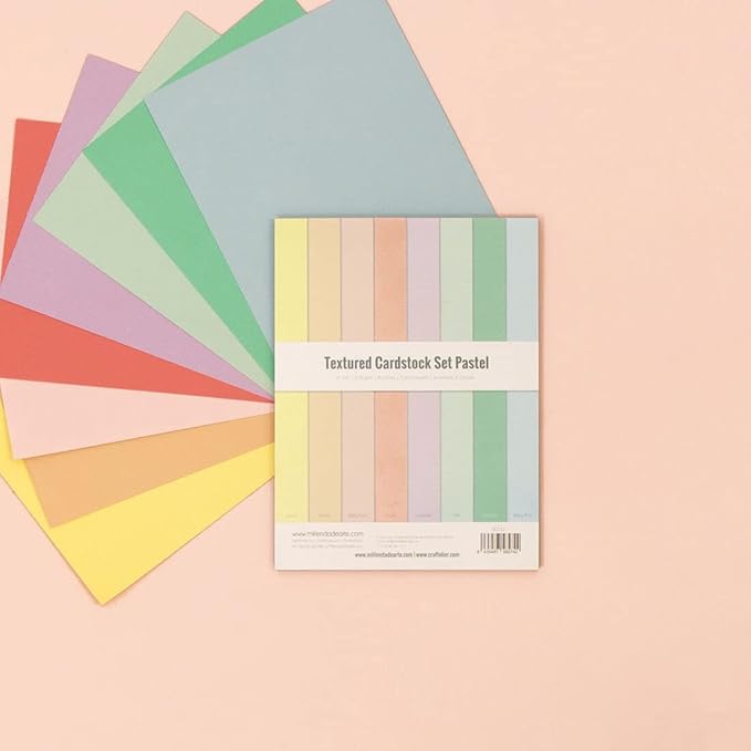 Craftelier - Cardstock Set Pastel Texture | Pack of 24 Double Sided Cardstock for Card Making, Scrapbooking and Craft Projects | Weight 216 grams | Size 15,24 x 20,32 cm (6" x 8")