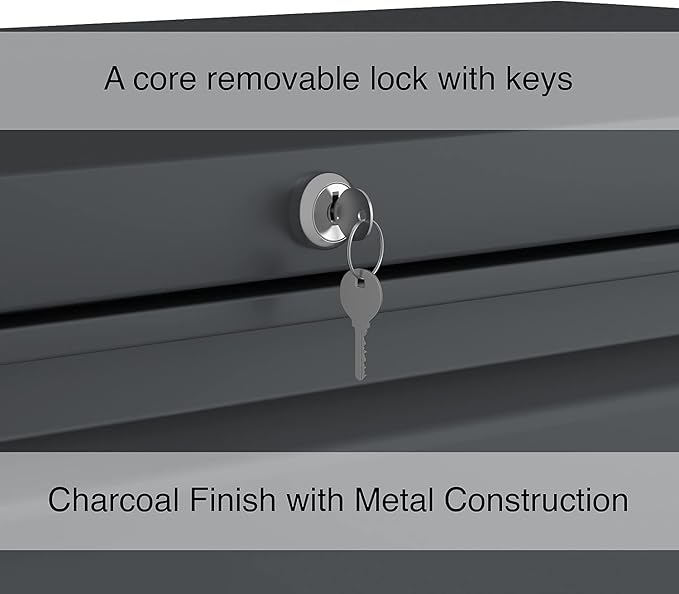 Lorell 2-Drawer Lateral File, 42 by 18-5/8 by 28-1/8-Inch, Charcoal