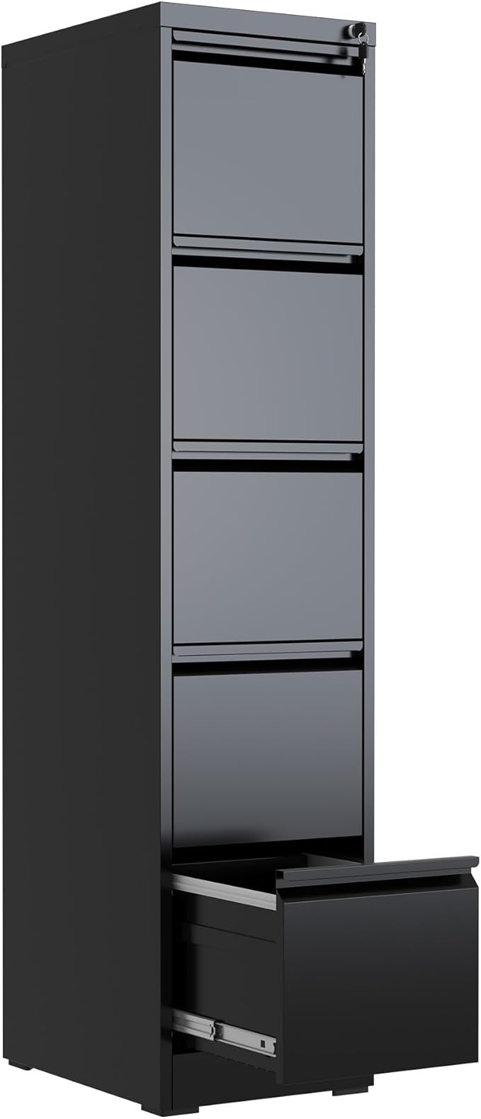 5 Drawer File Cabinet with Lock, Metal Filing Cabinet for Home Office, Vertical File Cabinet for Letter/Legal/A4/F4 Documents, Easy to Assemble Steel Storage Cabinet