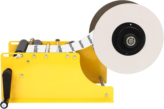 Label Applicator, Manual Bottle Label Applicator Machine Bottle Labeler, Desktop Round Bottle Label Maker for Φ 0.98"-4.72" Bottle, for Home, Office Yellow 10-25pcs/min