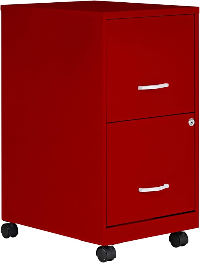 Lorell LYS SOHO File/File Mobile File Cabinet, Red