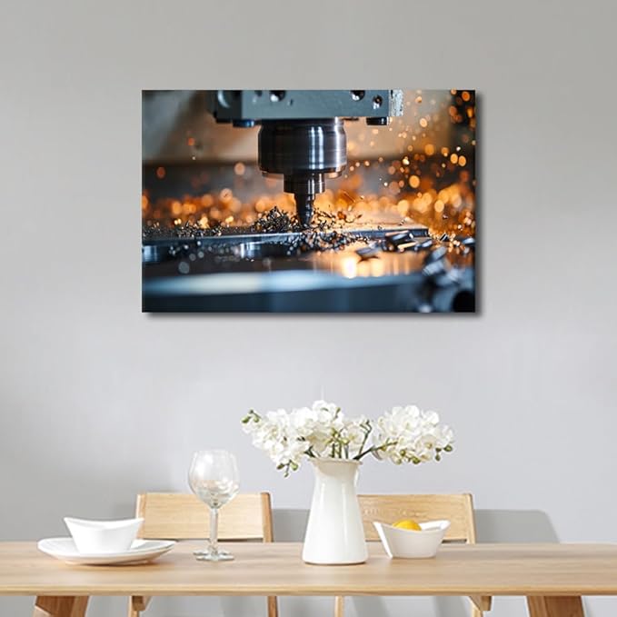 1 Piece Wall Art Wall Machine Pictures for Living Room Wall Decoration Office Wall Decor Canvas Prints Wall Art Framed Art Wall Decor Artwork Canvas Wall Art Ready to Hang, 16" x24"