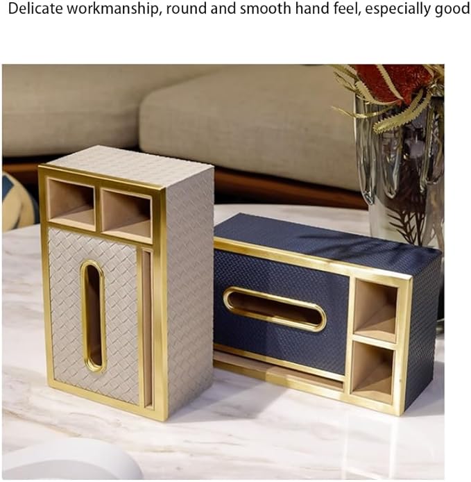 Stylish Tissue Box Rectangular Tissue Box Holder and Modern Leather Tissue Box for Bathroom Bedroom Vanity Night Stands Office Car Home Modern Tissue Box (Color : BlueA) (Blue)