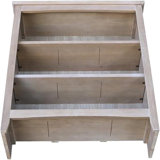 IC International Concepts, Shaker Solid Wood Bookcase, 2 Adjustable Shelves, Solid Real Wood, Sturdy Parawood, Spacious Dimensions 36"H x 28.85"W x 9.84"D, 40 LBS/ Shelf Capacity, Washed Gray Taupe