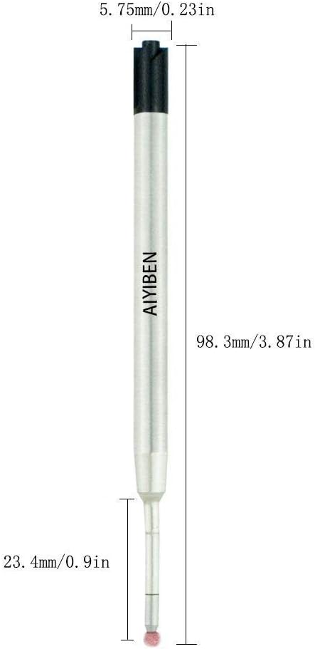 3.9'' ballpoint pen refill, replaced stylus and ballpoint pen metal refill, smooth writing ballpoint pen refill (black, 6 Pack)
